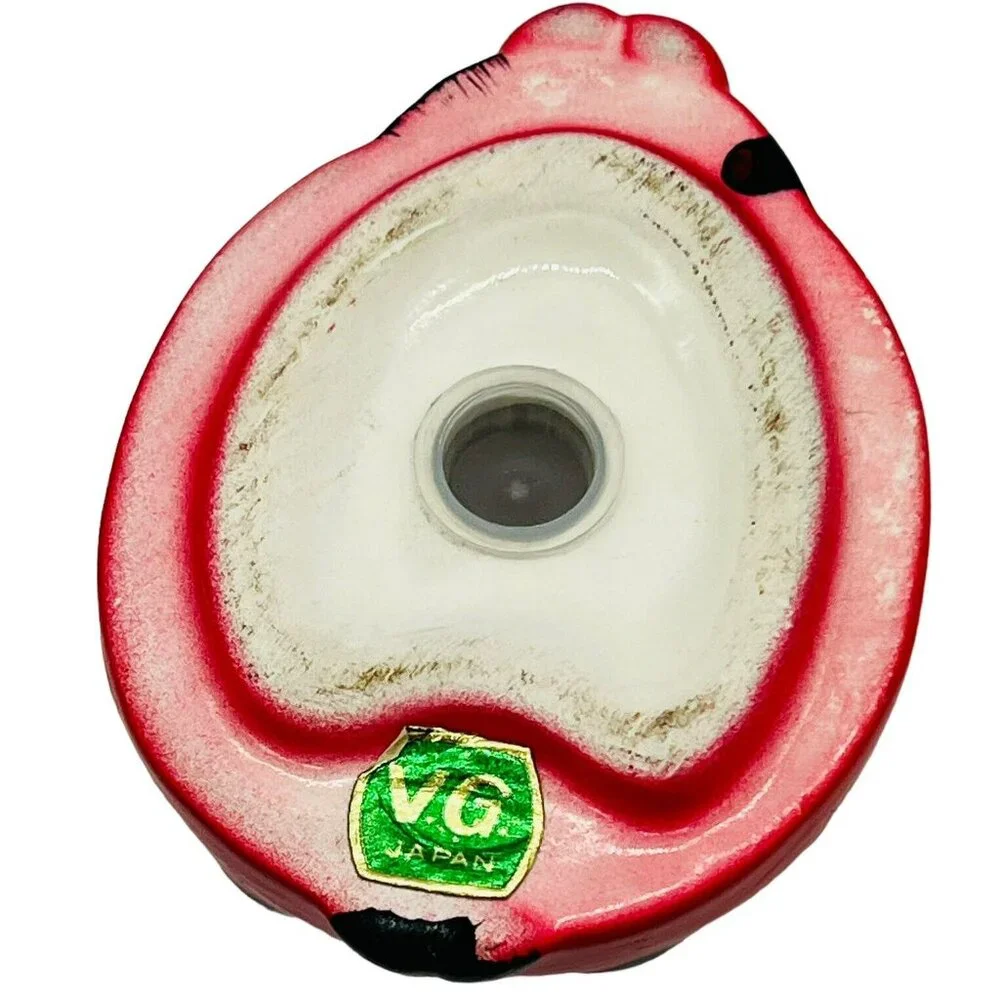 Vintage Ladybug Salt Pepper Shakers Ceramic Japan Red‎ Black 3 inch